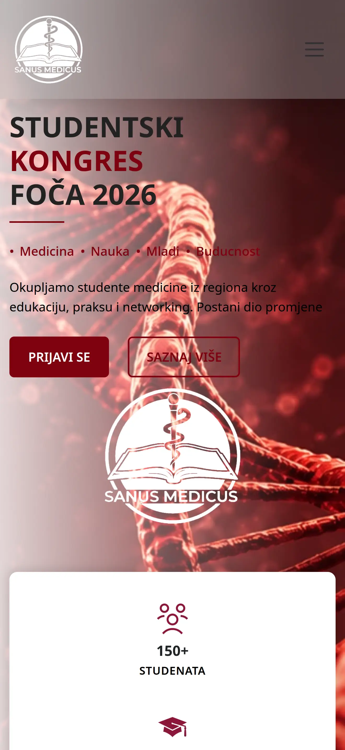 Sanus Medicus website on a phone